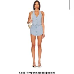 Amanda Uprichard Light Blue Denim Romper